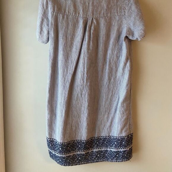 100% Linen Striped Dress - Picture 6 of 6